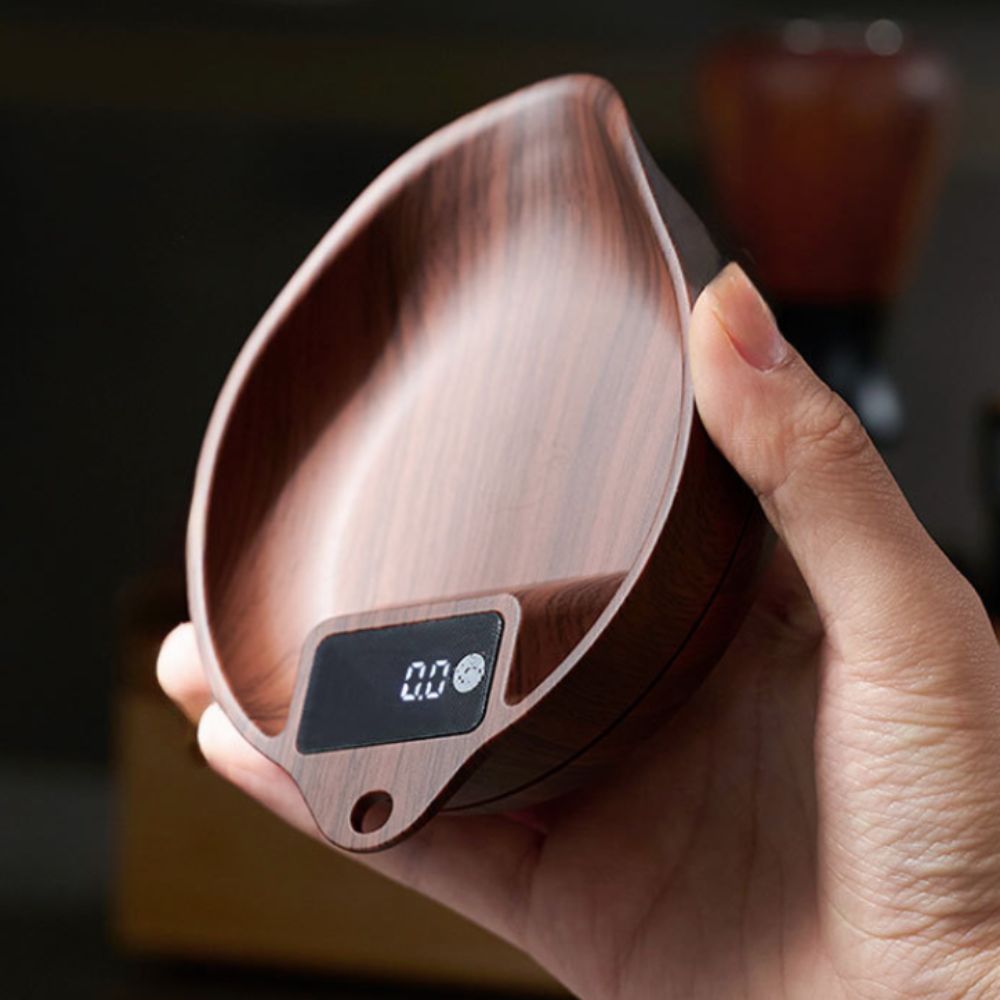 Coffee Tea Bean Leaf - 調味料スケール LEDデジタルディスプレイコーヒースケール 正確なタッチセンサー式コーヒー豆トレイ 滑り止めベース 茶葉スケール バリスタ用