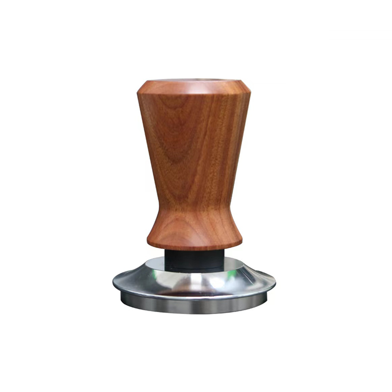 Coffee Tamper Leveler - 51/53/58mm エスプレッソコーヒータンパー スプリング式校正タンパー プレミアムステンレススチールウォールナット木製ハンドルタンパー付き
