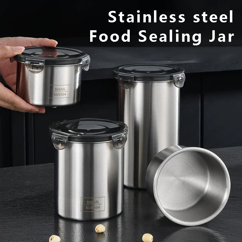 Coffee Tea Bean Leaf - ステンレス製食品容器,密閉容器,コーヒー豆,スナック収納缶,茶葉オーガナイザー,キッチンアクセサリー