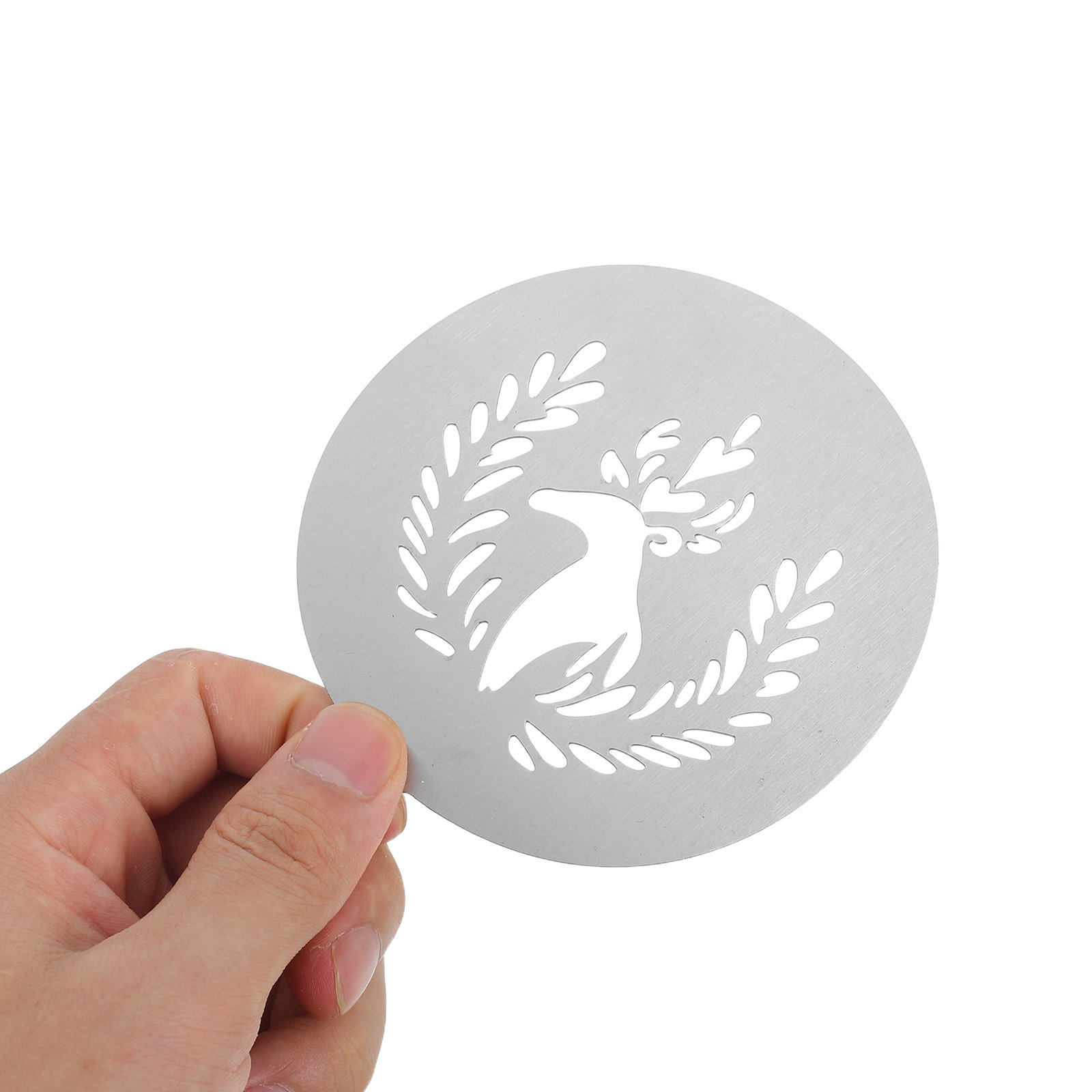 Coffee Stencil Art - 4個入りプレミアムステンレススチール製コーヒーステンシル、ラテアートテンプレート、カプチーノ、ラテ、ホットチョコレート、ムース、カップケーキ、クッキー用