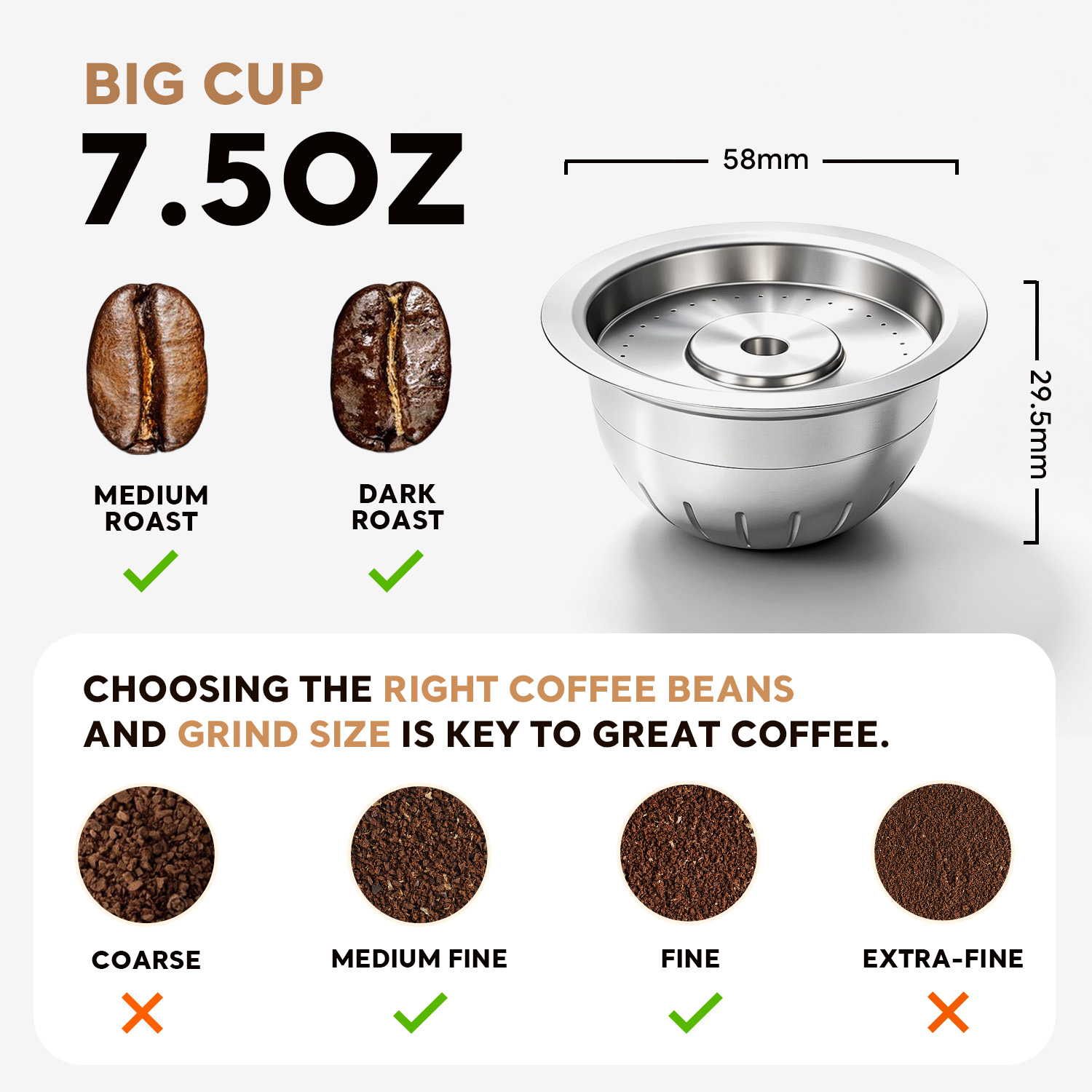 Coffee Plus Tea - ネスプレッソ ヴァーチュオ プラス用ステンレススチール製再利用可能コーヒーカプセル – ヴァーチュオコーヒーマシンと互換性のある詰め替え可能なエスプレッソポッド