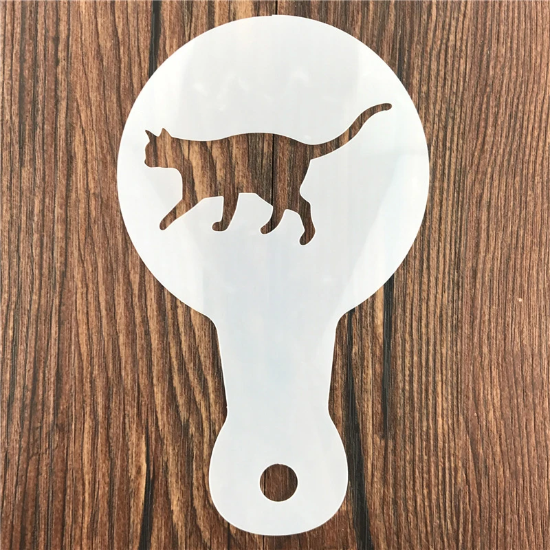 Coffee Stencil Art - 5 個 DIY コーヒーラテアートステンシルプラスチッククリスマス粉砂糖ふるいフォンダンデザートケーキカプチーノ泡装飾