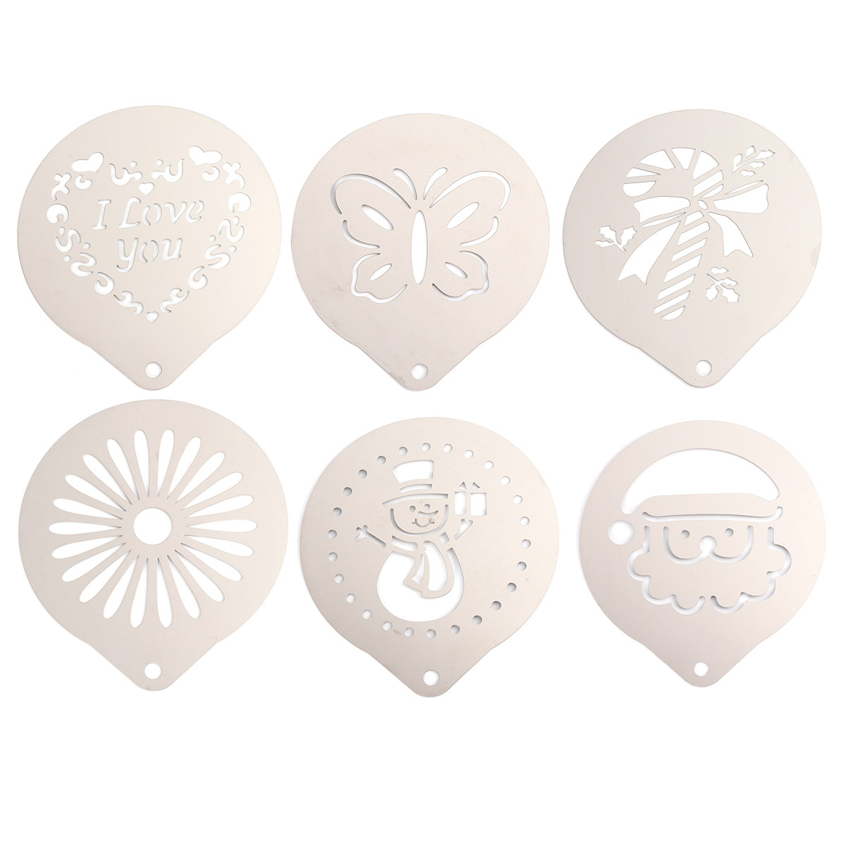 Coffee Stencil Art - 1 セットコーヒーステンシルステンレス鋼耐性 DIY カプチーノラテミルクアートテンプレート精密職人技コーヒーツール