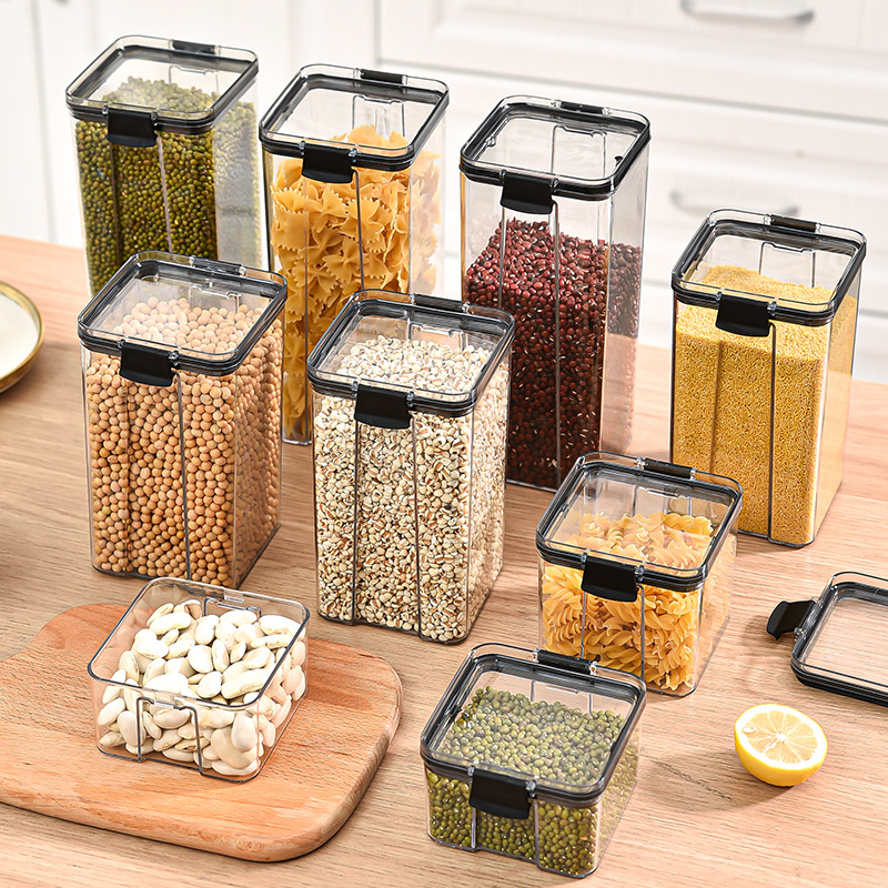 Coffee Tea Sugar Container Set - 1-4 個の密封された瓶キッチンオーガナイザー穀物収納ボックス大容量密封容器調味料瓶セット鮮度保持タンク