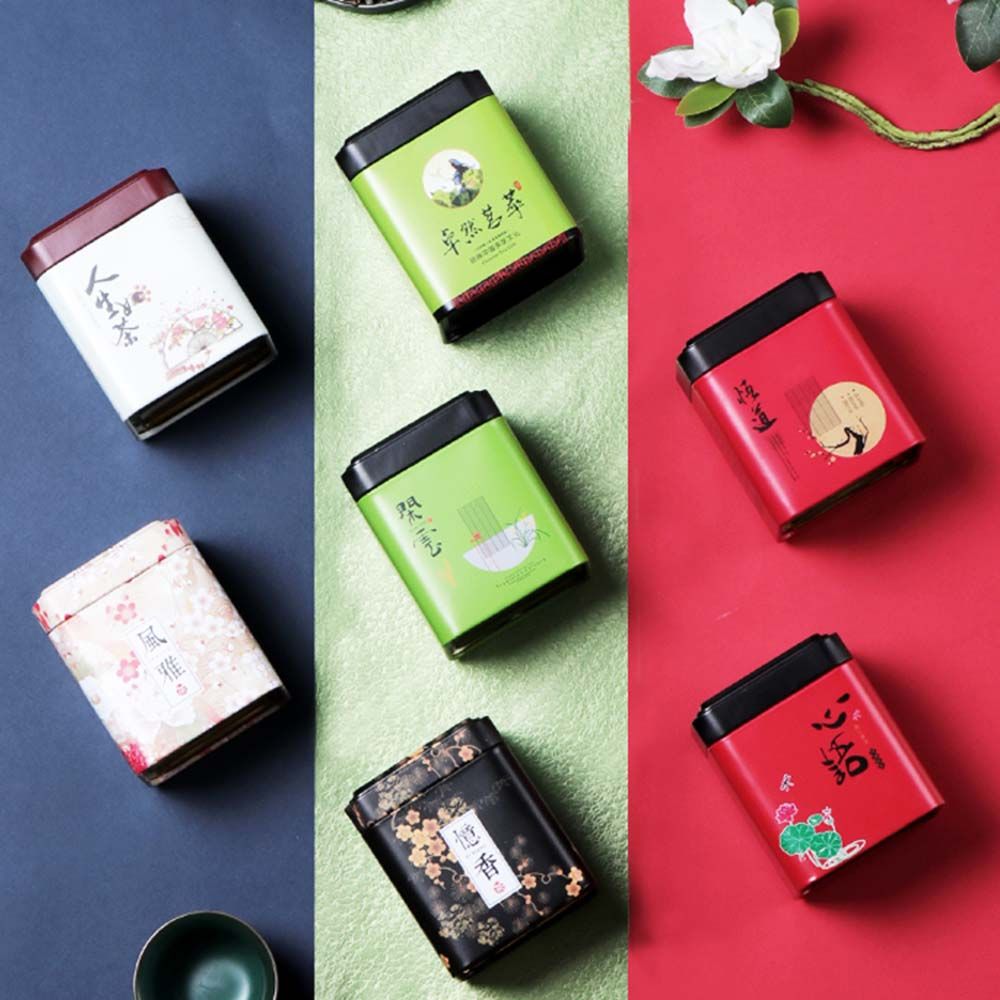 Coffee Tea Sugar Container Set - ミニ小型キッチン収納密封容器 砂糖、固形食品、装飾用茶筒、茶箱、コーヒー豆用ジャー、気密容器