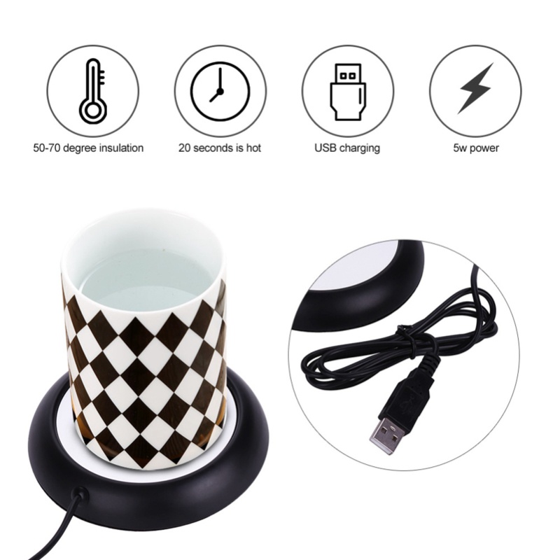 木目調USBカップウォーマーヒートマット、飲料用マグカップ、 - Coffee Tea Warmer のレビューと価格