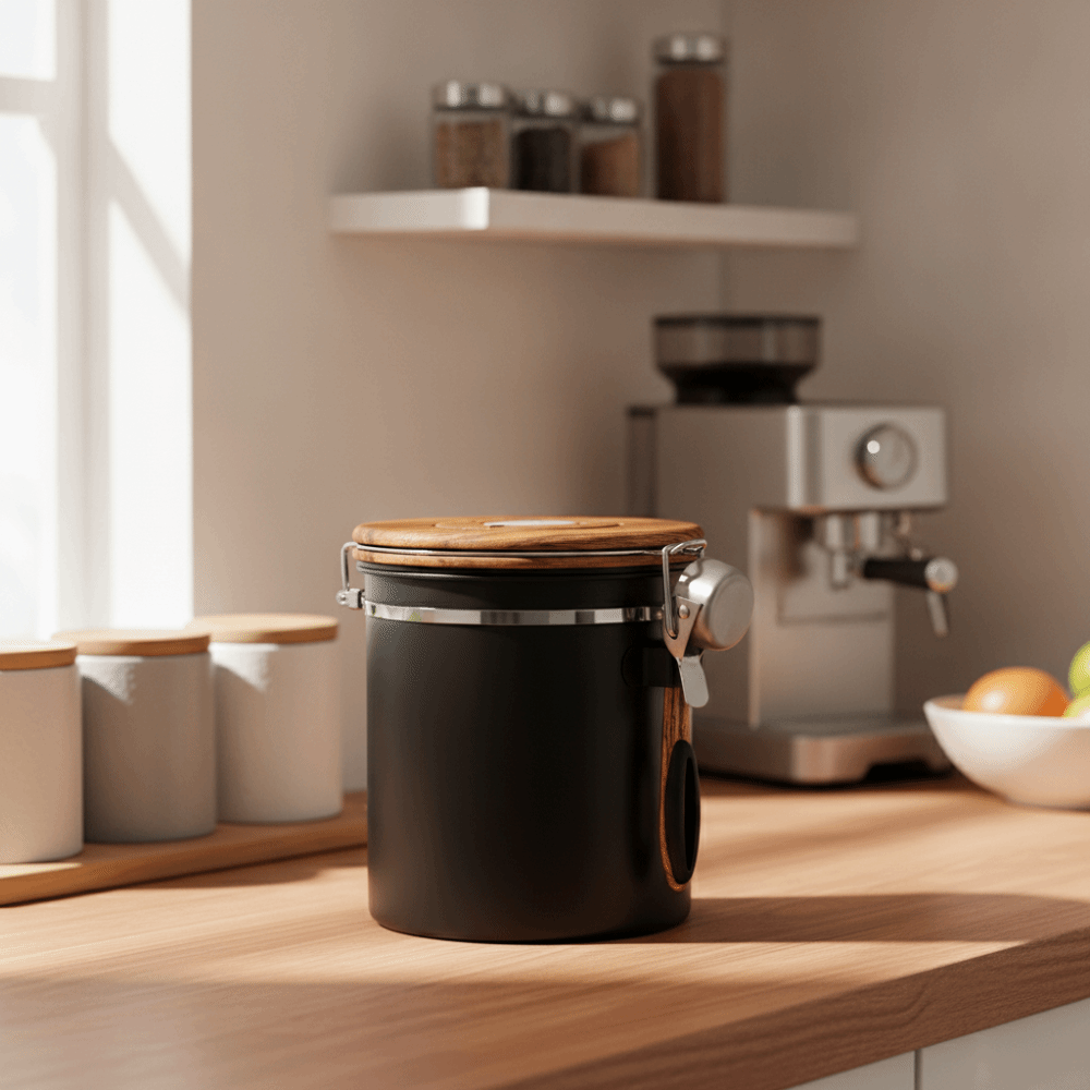 304ステンレス製コーヒー豆保存容器 密閉型 スプーン付き  - Coffee Tea Bean Leaf のレビューと価格