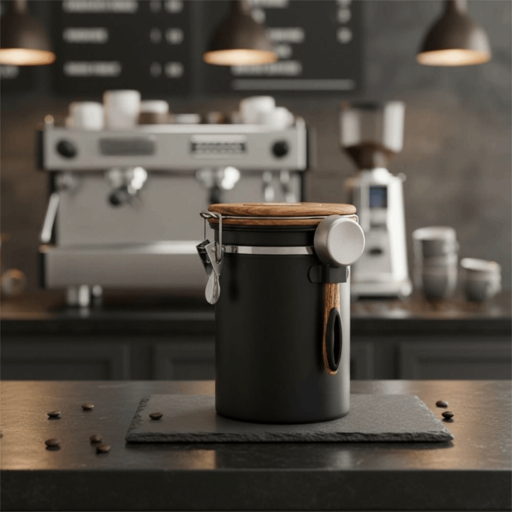 304ステンレス製コーヒー豆保存容器 密閉型 スプーン付き  - Coffee Tea Bean Leaf のレビューと価格