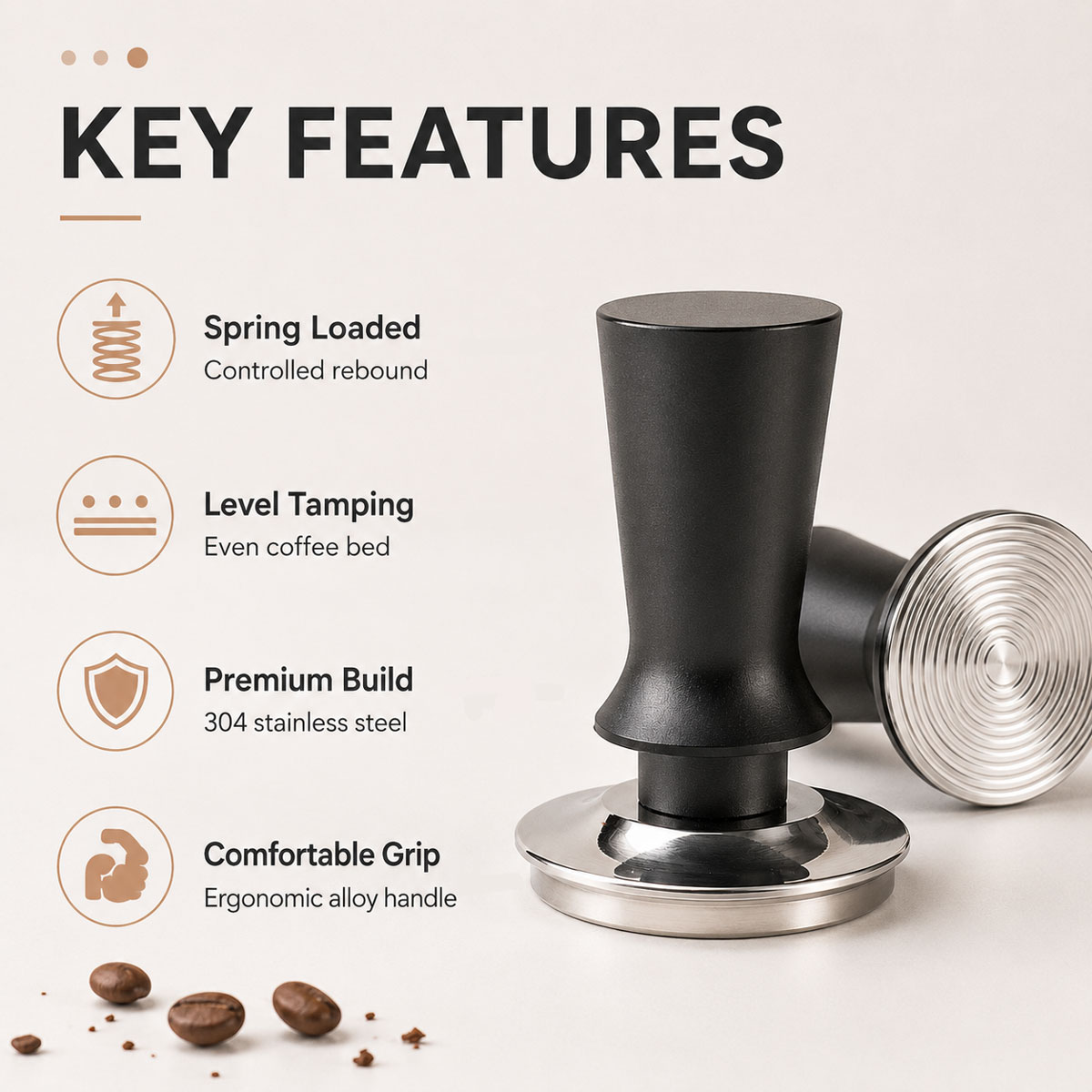 1個入り 51/53/58 mmコーヒータンパー、タンピング - Coffee Tamper Leveler のレビューと価格