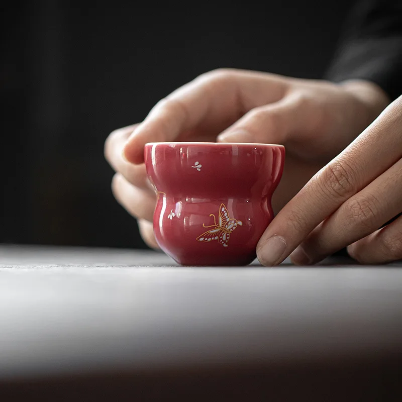 カーマインゴード茶器カンフーティーセット文人茶器金銀錯蝶セラ - Coffee Tea Wrong のレビューと価格