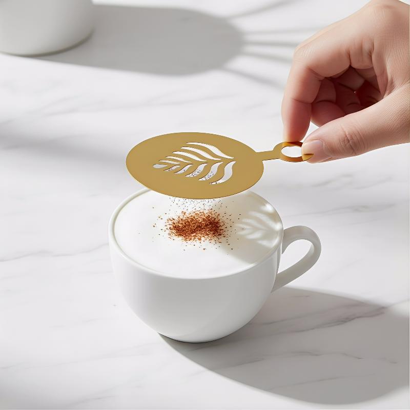 4個入りステンレス製コーヒーステンシルセット - ラテアート - Coffee Stencil Art のレビューと価格