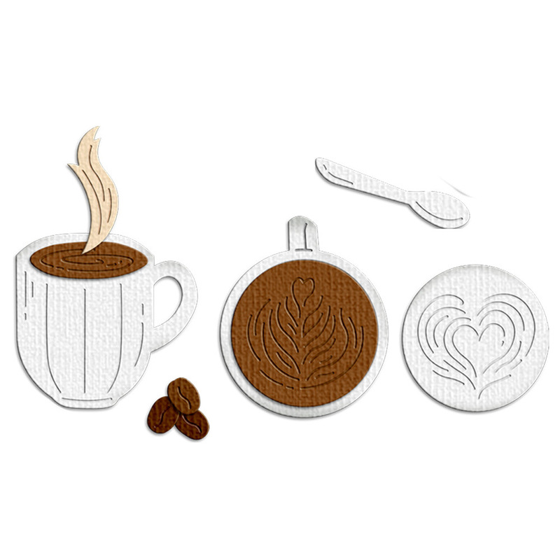 ハートラテアートコーヒーカップコーヒー豆スプーン金属切削ダイ - Coffee Stencil Art のレビューと価格
