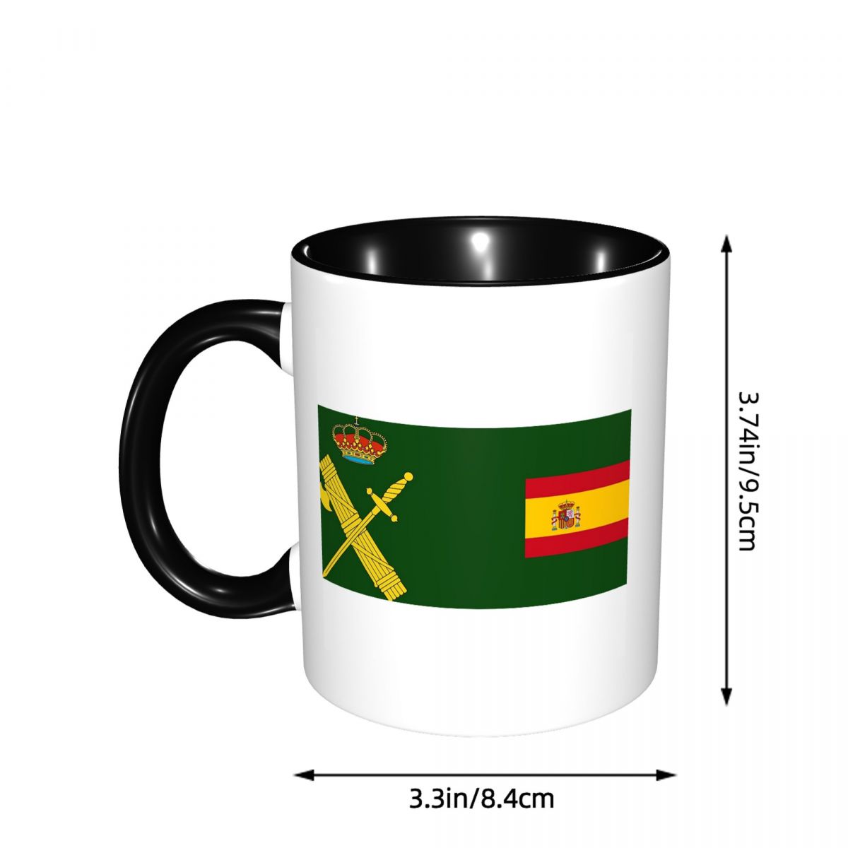 スペイン国旗プラスエンブレム民間警備隊マグカップ面白いセラミ - Coffee Plus Tea のレビューと価格