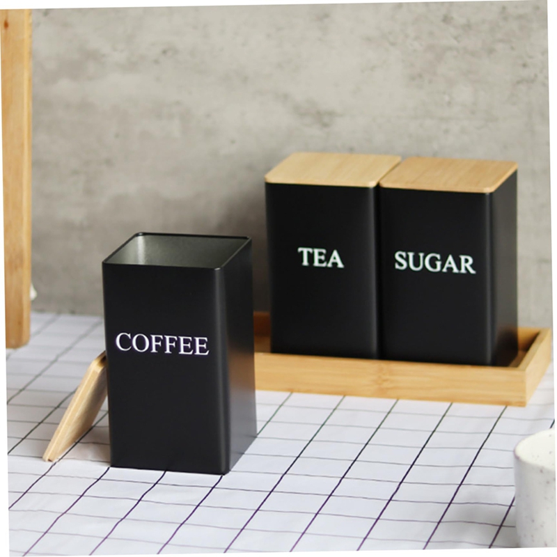 3個セット 茶葉・コーヒー・砂糖用キャニスターセット トレイ - Coffee Tea Sugar Container Set のレビューと価格
