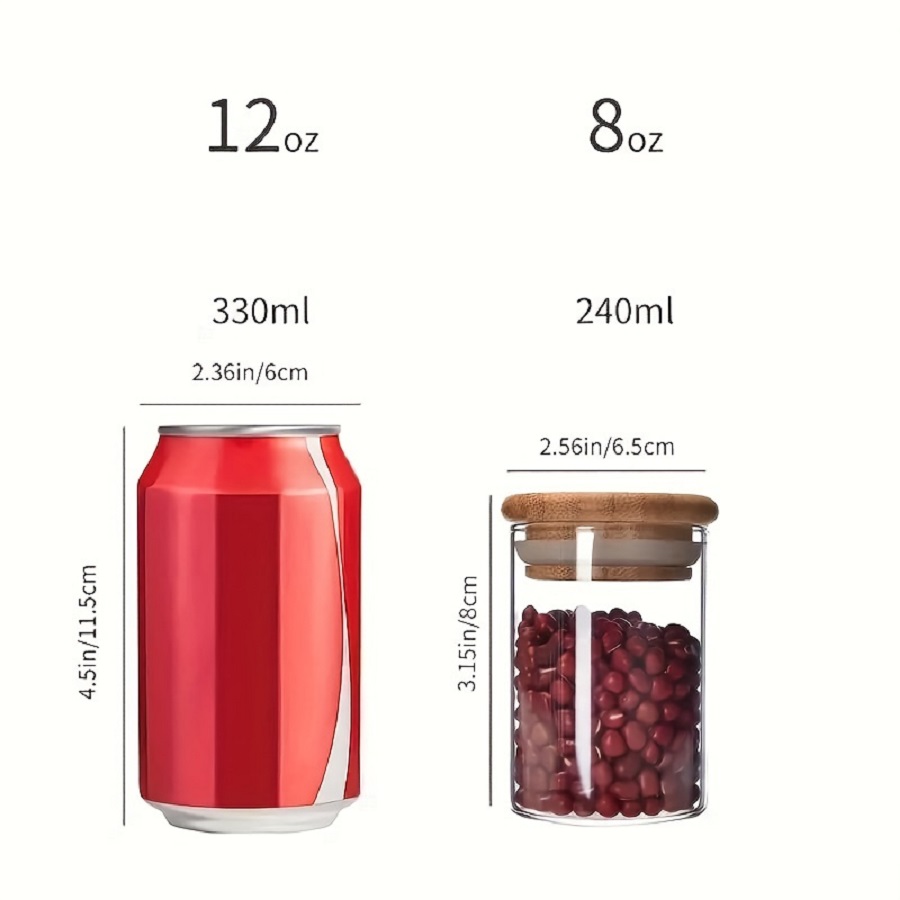 竹の蓋付きの気密ガラス収納ジャー,ポータブルで透明な容器,家 - Coffee Tea Sugar Container Set のレビューと価格