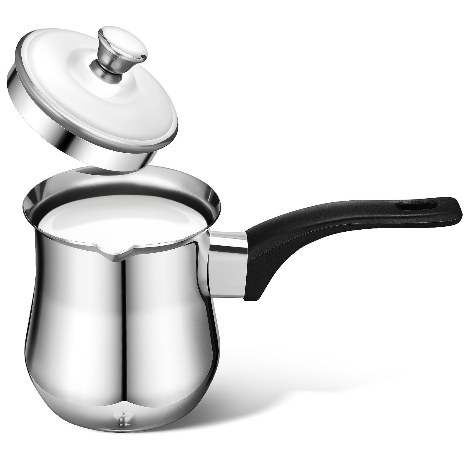 ステンレス鋼トルココーヒーポット 360ml ロングハンドル - Coffee Tea Warmer のレビューと価格