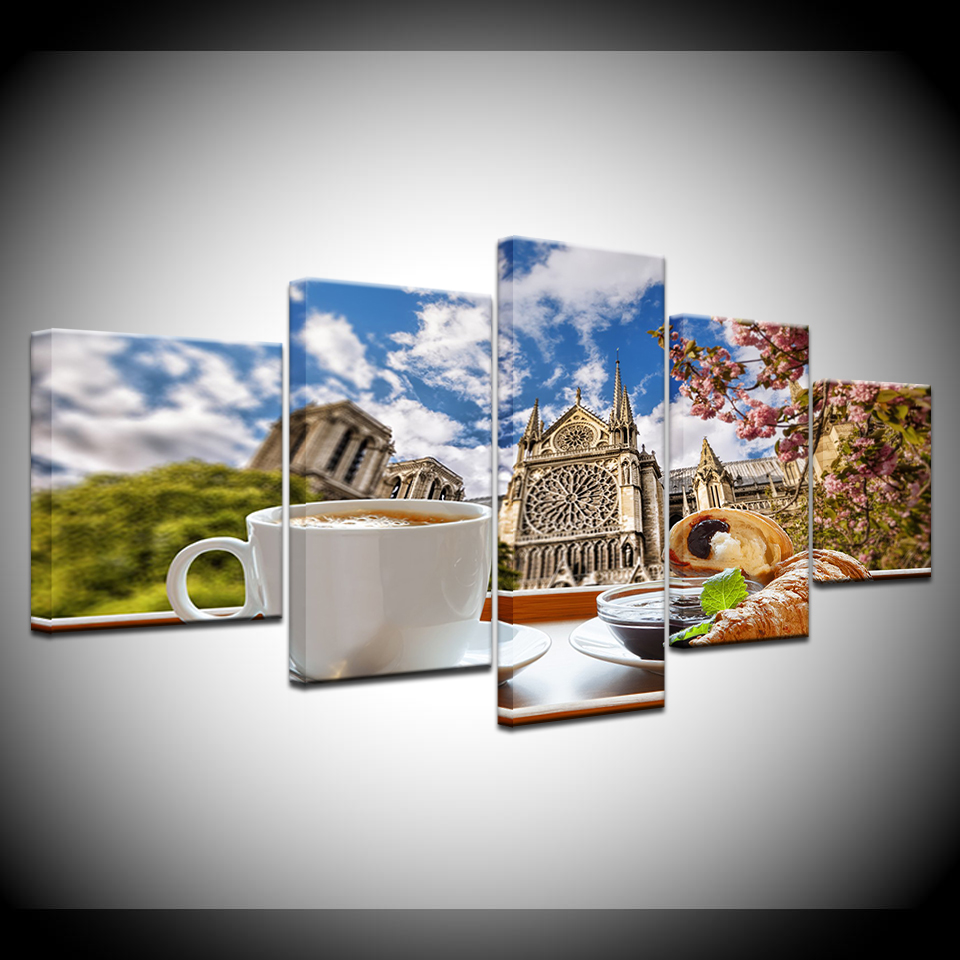 ティータイムキャンバスペインティング、コーヒー、パンインペア - Wallpaper Coffee And Tea のレビューと価格