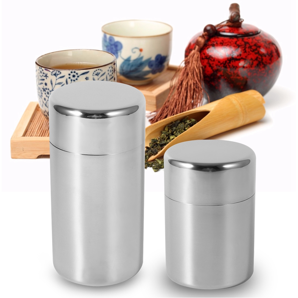 ステンレス製のお茶の葉のキャニスター,野菜や紅茶用の容器,砂 - Coffee Tea Sugar Container Set のレビューと価格