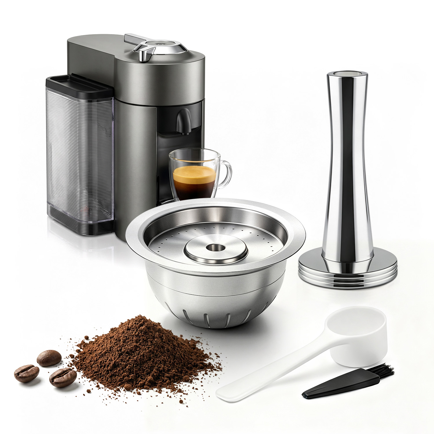 ネスプレッソ ヴァーチュオ プラス用ステンレススチール製再利 - Coffee Plus Tea のレビューと価格