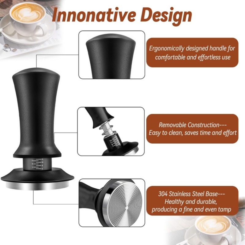 51/53/58mm ブラックコーヒーハンドタンパー ステン - Coffee Tamper Leveler のレビューと価格