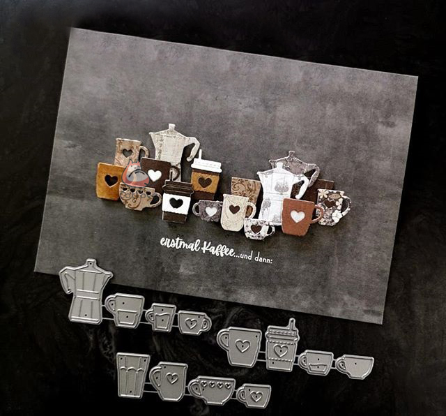 Catlove コーヒーカップ金属切削ダイススクラップブッキ - Coffee Stencil Art のレビューと価格