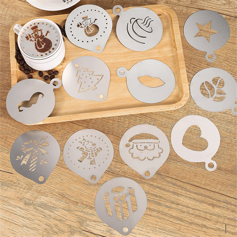 ステンレス鋼のバリスタステンシル型、コーヒーアートニードル、 - Coffee Stencil Art のレビューと価格