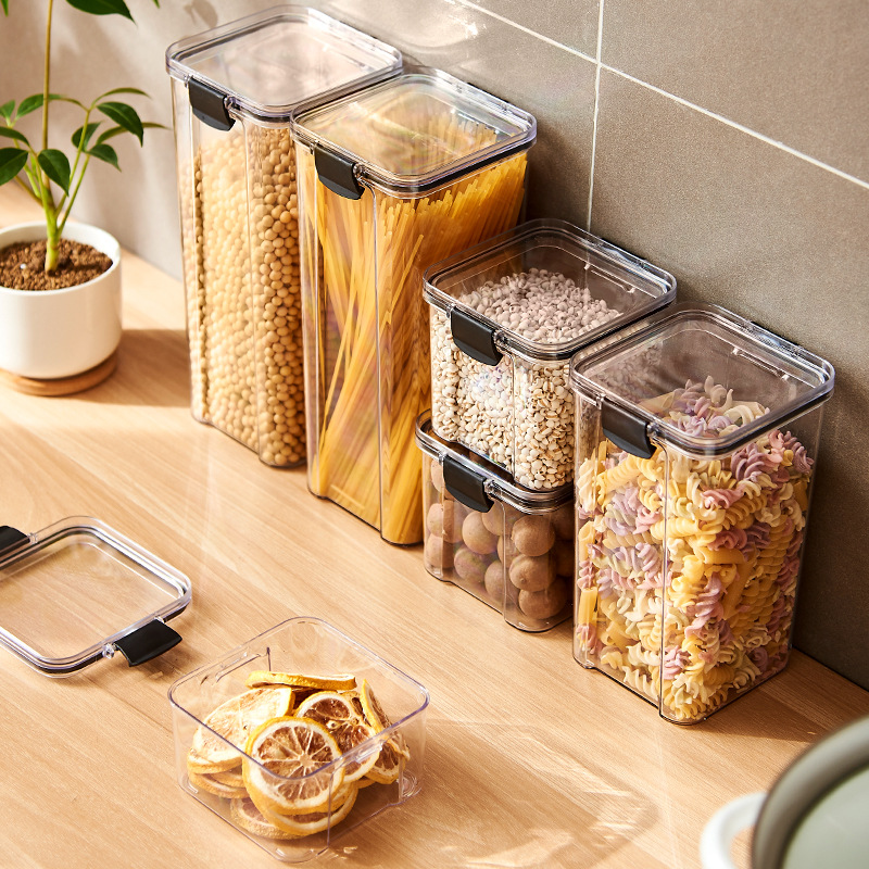 密封された瓶キッチン穀物収納オーガナイザー大型タンクプラスチ - Coffee Tea Sugar Container Set のレビューと価格