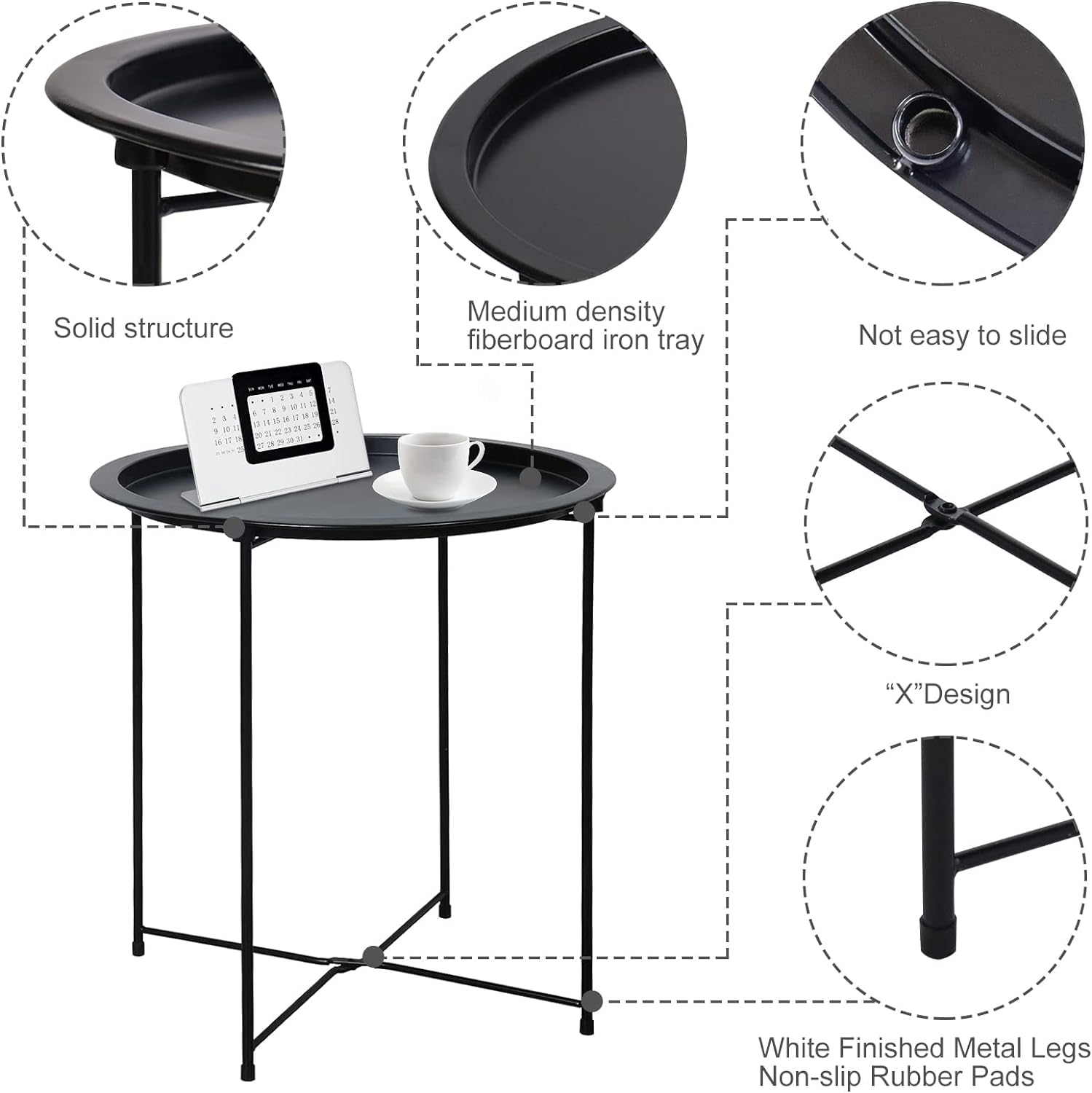 ラウンドサイドテーブル コーヒー＆ティーテーブル、47×51 - Coffee X Tea のレビューと価格