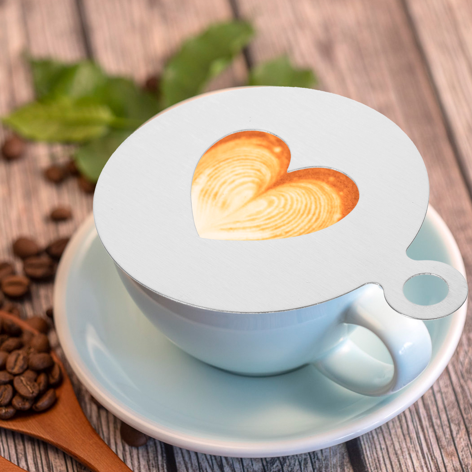 ハート型コーヒーステンシル 304 ステンレス鋼ラテアートケ - Coffee Stencil Art のレビューと価格