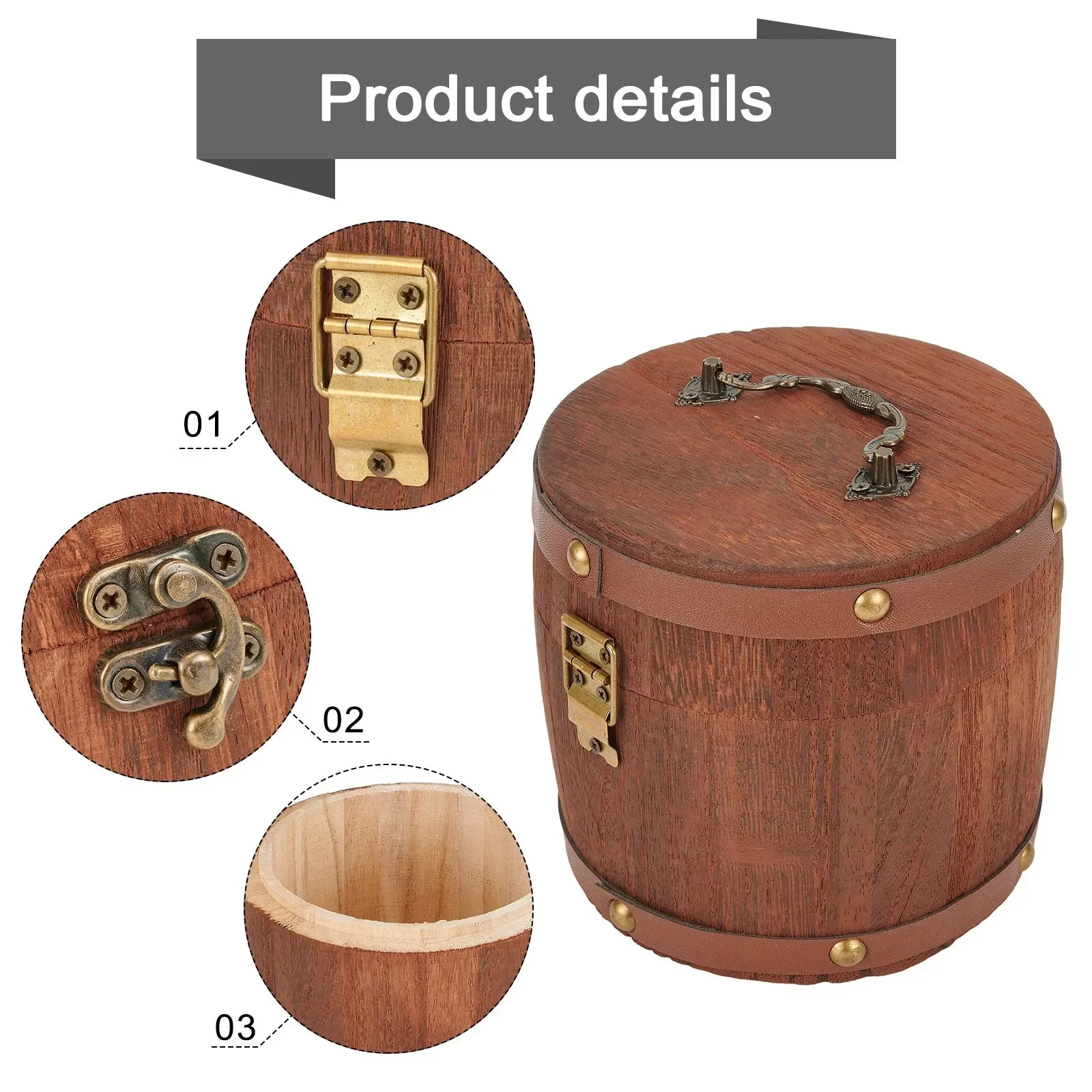 1pc ポータブル茶木樽キャニスターアンティークミニ木樽収納 - Coffee Tea Bean Leaf のレビューと価格