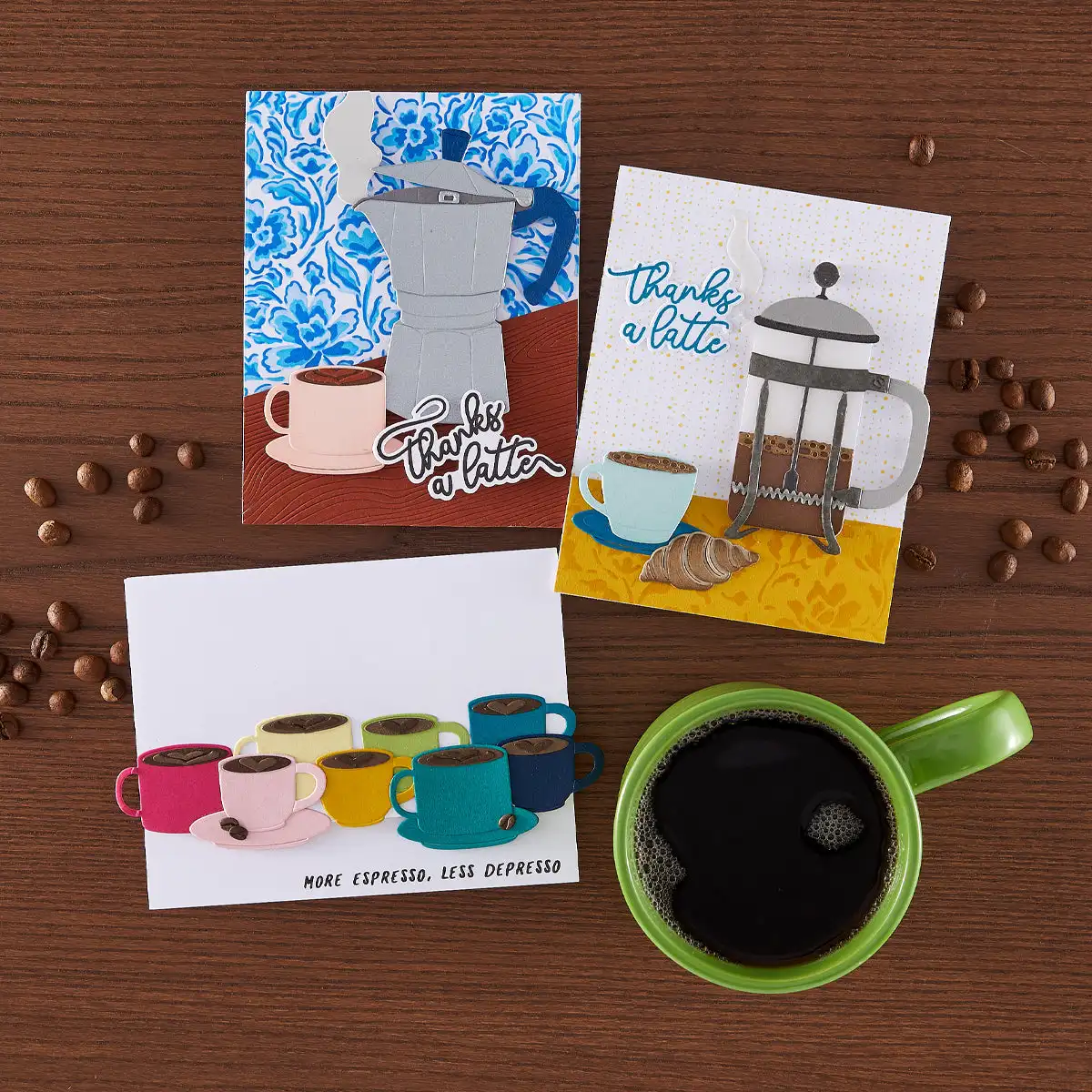 コーヒーカップクラシックギフト花柄レインボーメタルカッティン - Coffee Stencil Art のレビューと価格