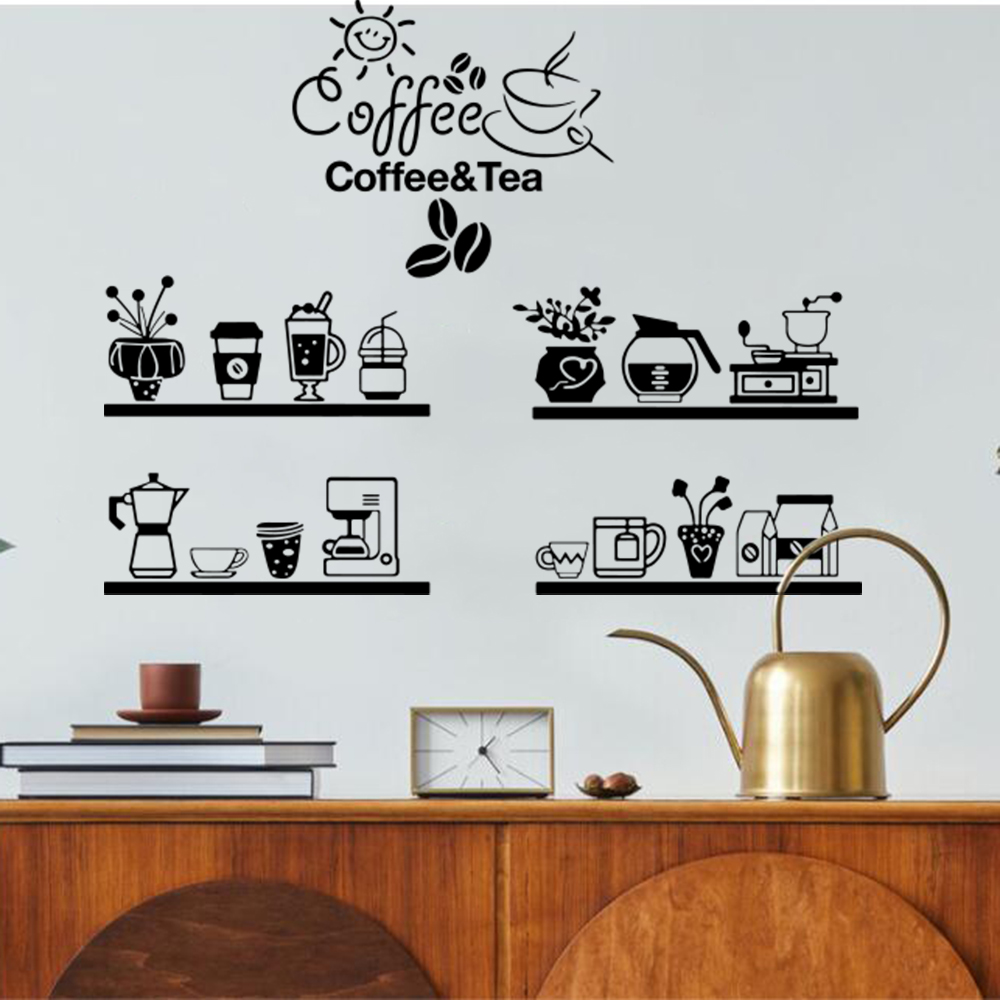 コーヒー豆の形をした大きなウォールステッカー,ミルクティーカ - Switching Coffee To Tea のレビューと価格