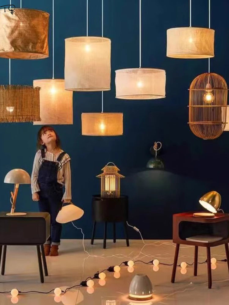 和風サビ装飾レトロファブリックペンダントライト,室内灯,茶室 - Switching Coffee To Tea のレビューと価格
