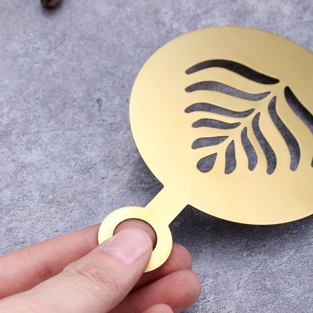 4個入りステンレス製ラテコーヒーステンシル、ハンドル付きで再 - Coffee Stencil Art のレビューと価格