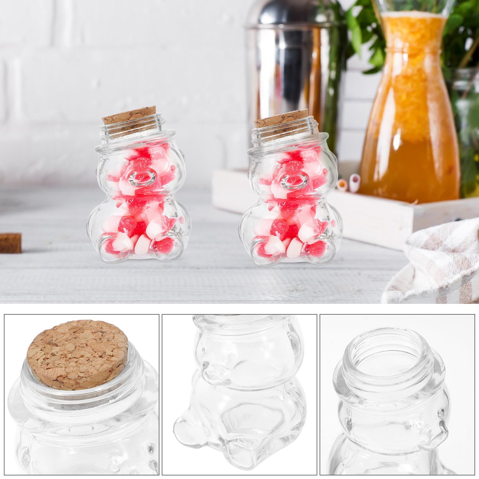 4個入りガラスキャンディジャーセット 透明な気密食品保存容器 - Coffee Tea Sugar Container Set のレビューと価格