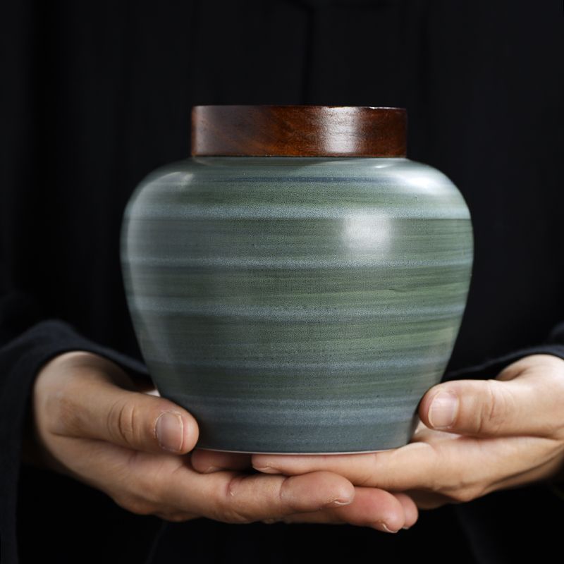 レトロなセラミック茶葉瓶、創造的な密封キャンディジャー、コー - Coffee Tea Bean Leaf のレビューと価格