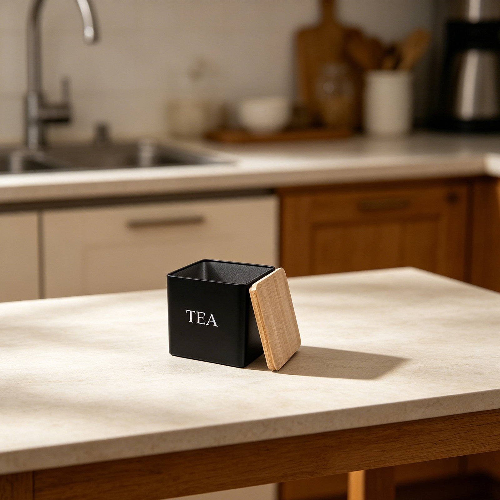 3個入り金属製茶葉・コーヒー・砂糖キャニスターセット、竹製蓋 - Coffee Tea Sugar Container Set のレビューと価格